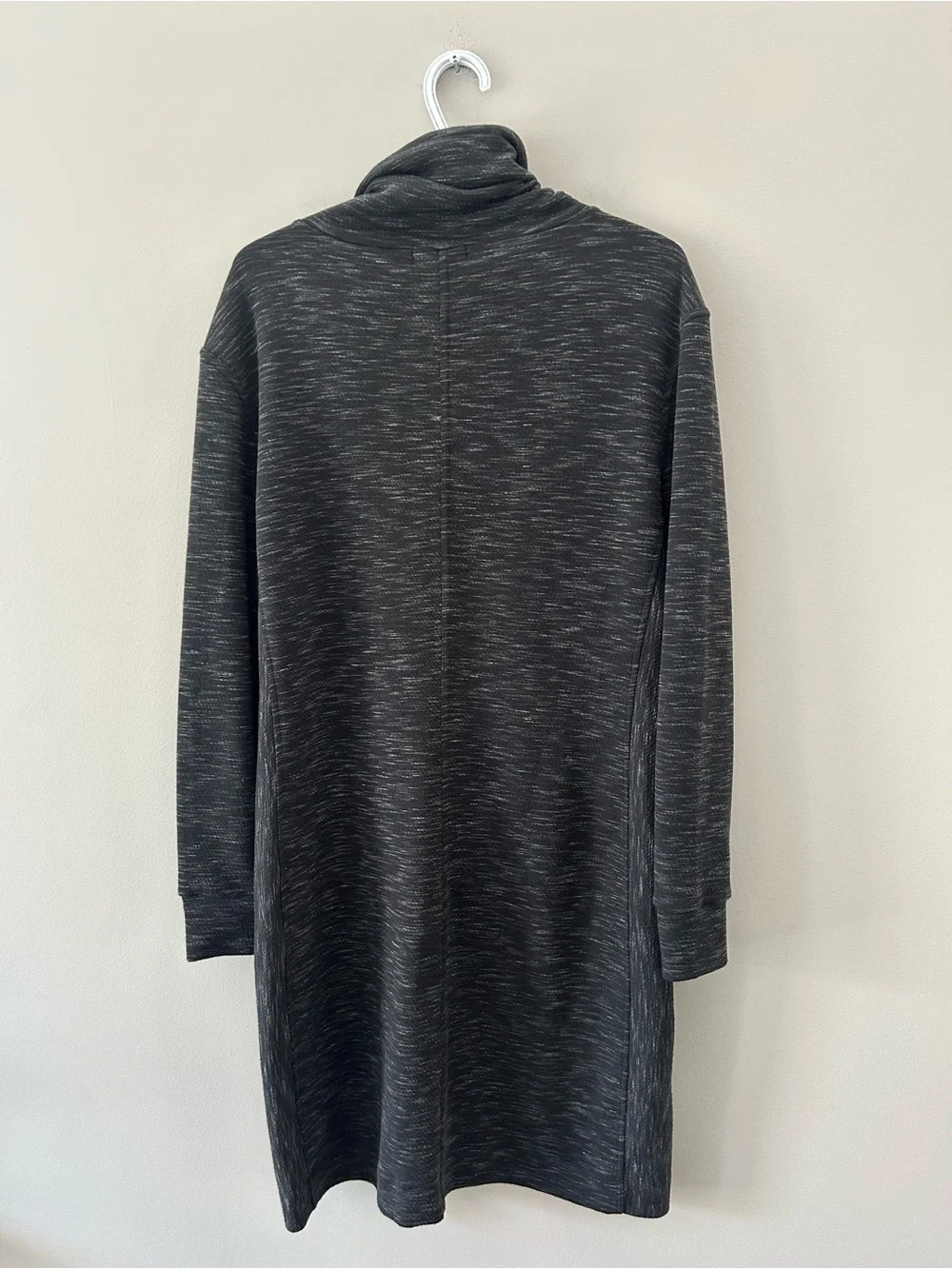 PrAna Athletic Cozy Black Heather Turtleneck “Sunrise Dress” Sweatshirt Dress - Picture 4 of 6
